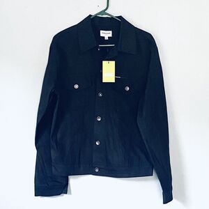 Bobblehaus  Jacket Mens Size Medium Black Cotton Canvas Minimalist Indie Hipster